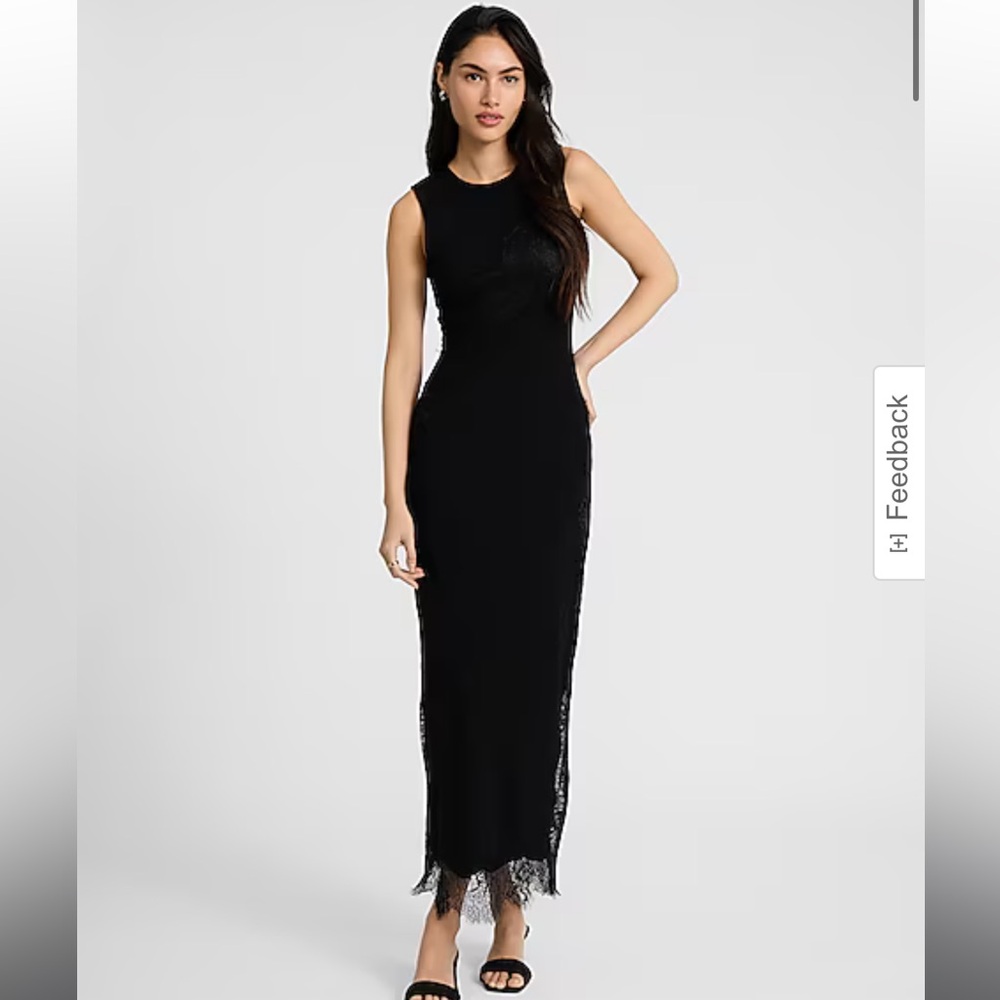 Lace Pieced Sleeveless Maxi Dress